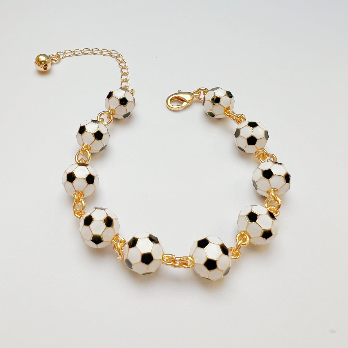 3D Enamel Soccer KC Gold Plated Adjustable Bracelet