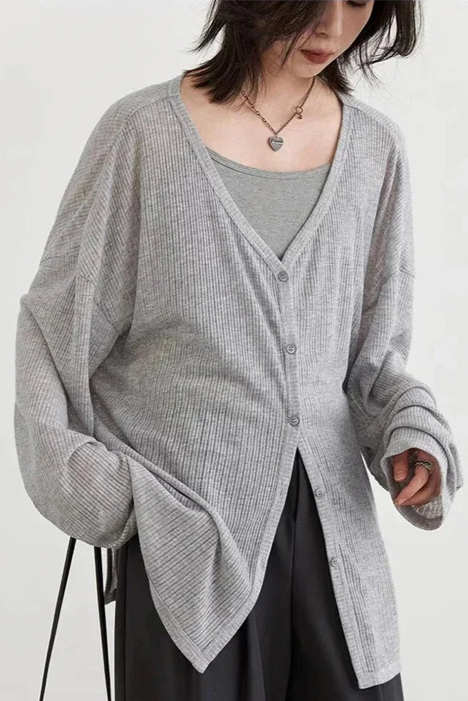 Lightweight V-Neck Knit Cardigan