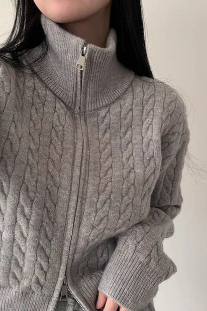 Collared Cable Knit Sweater