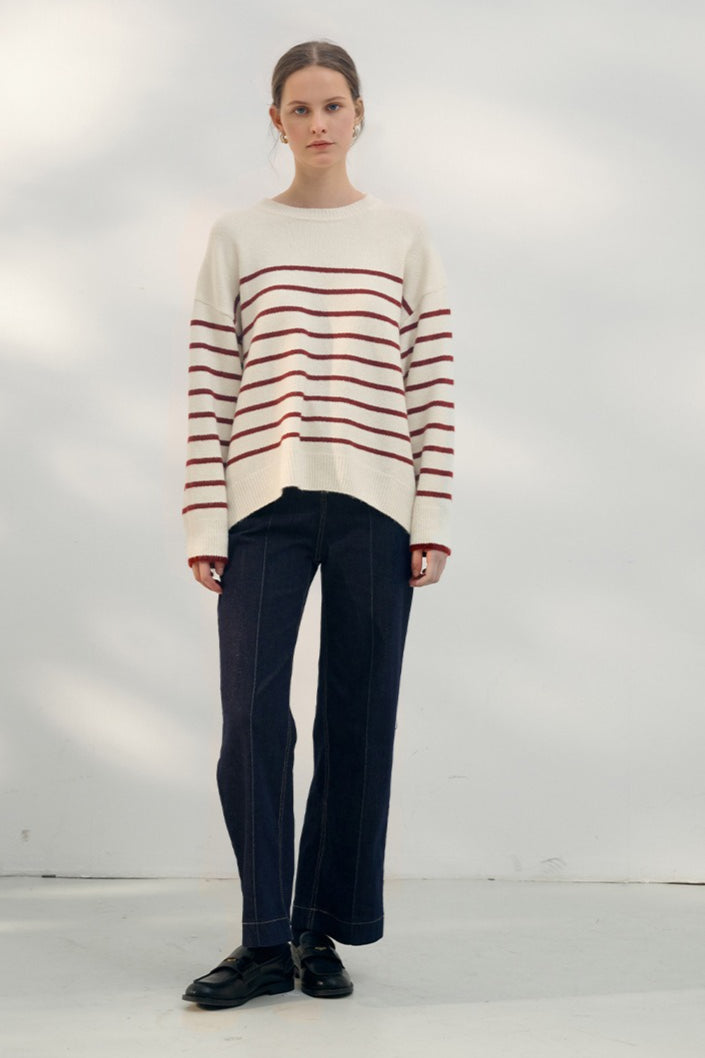 Classic Stripe Wool Knit Top