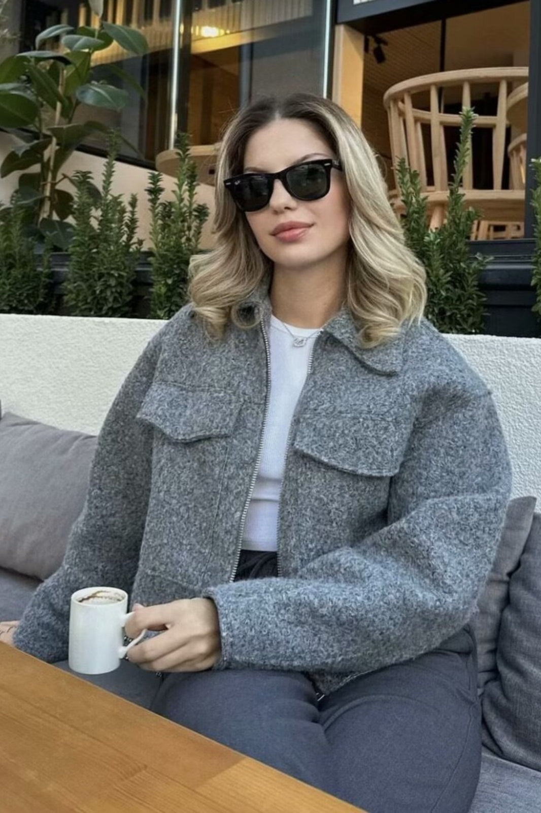 Oversized Tweed Casual Jacket