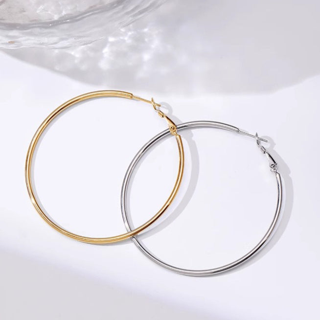 Oversized Titanium Steel Hoop Earrings