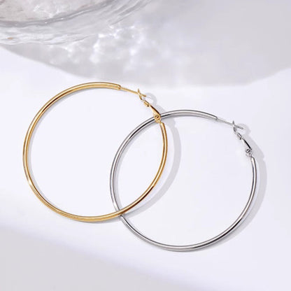 Oversized Titanium Steel Hoop Earrings