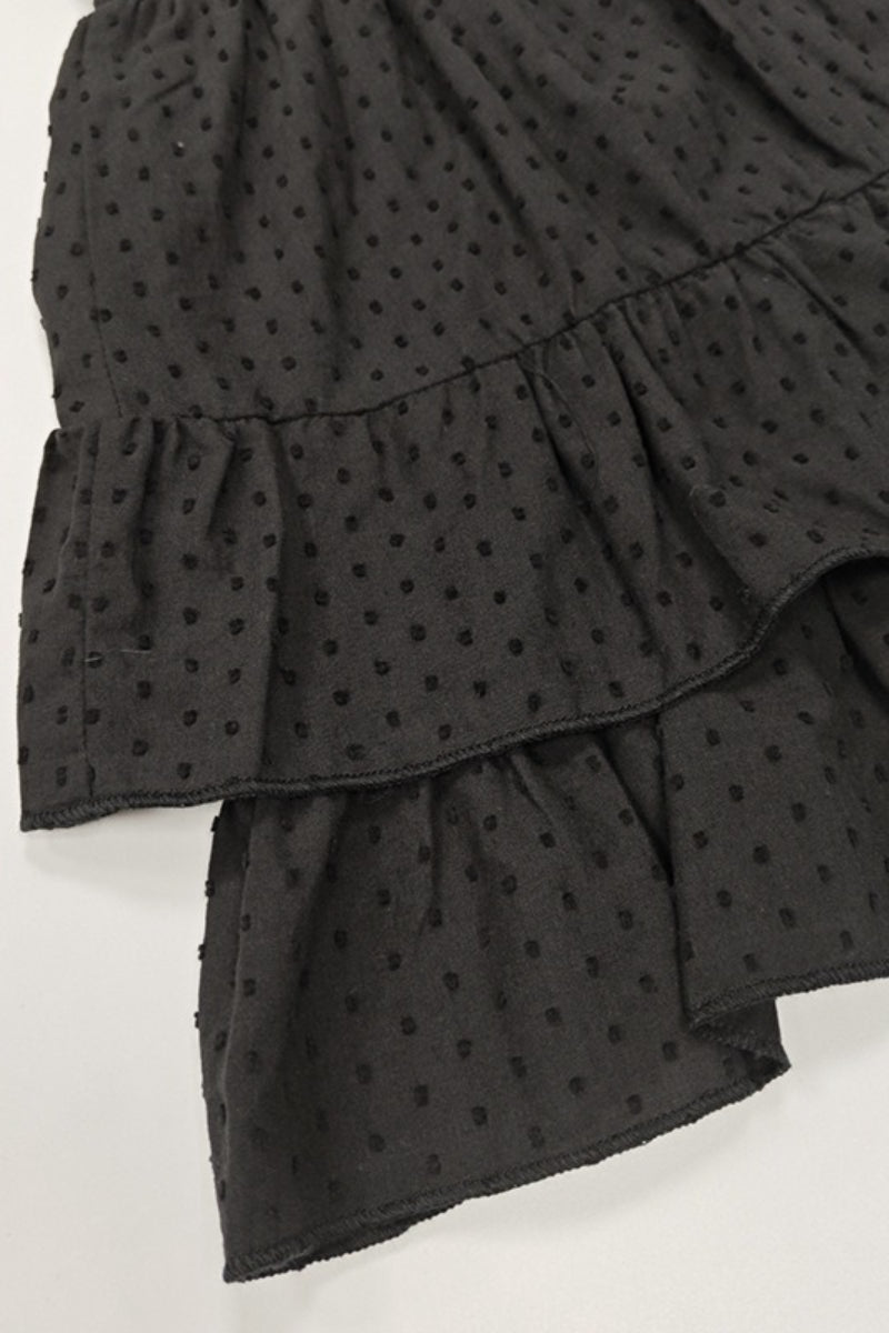 Solid High Waist Lace Tiered Bodycon Skirt