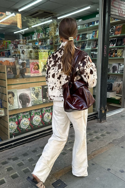 Color Block Printed Wool Jacket