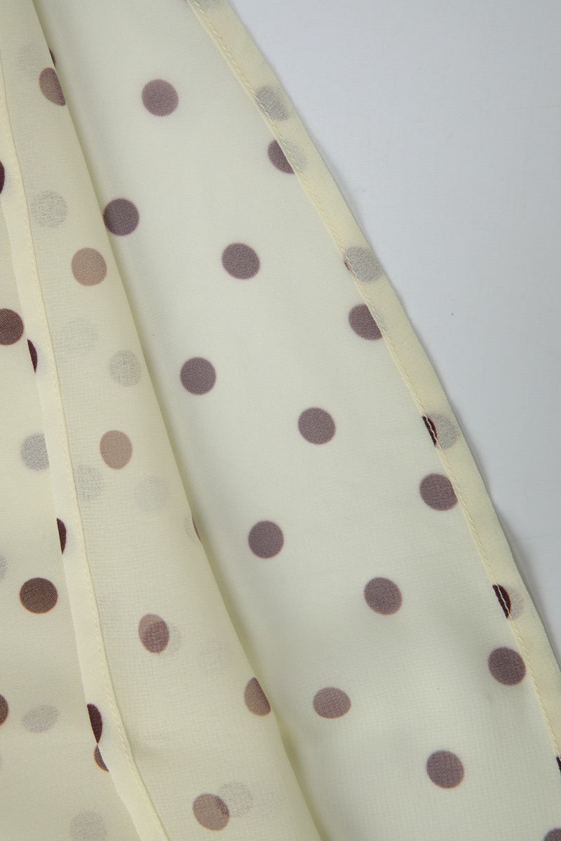 Cute Polka Dot V Neck Tie Halter Top
