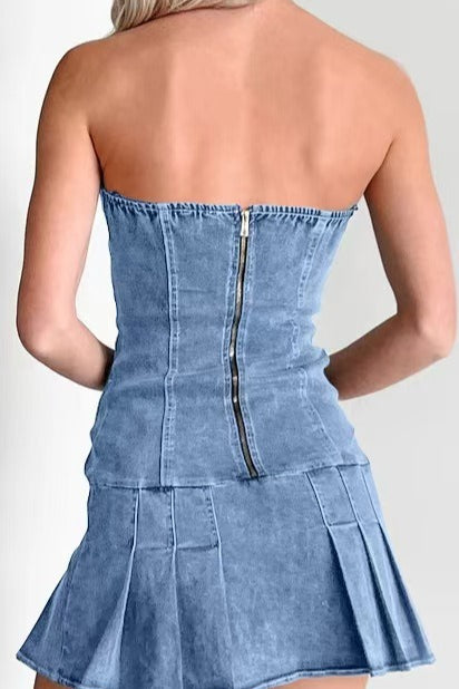 Strapless Denim Dress