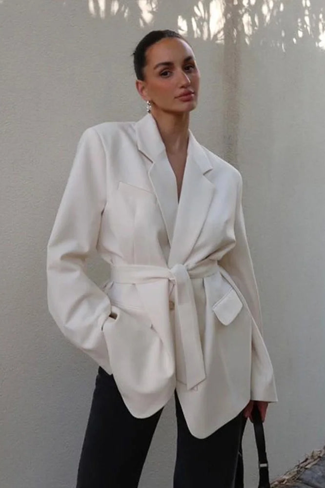 Lace-Up Casual Cardigan Blazer