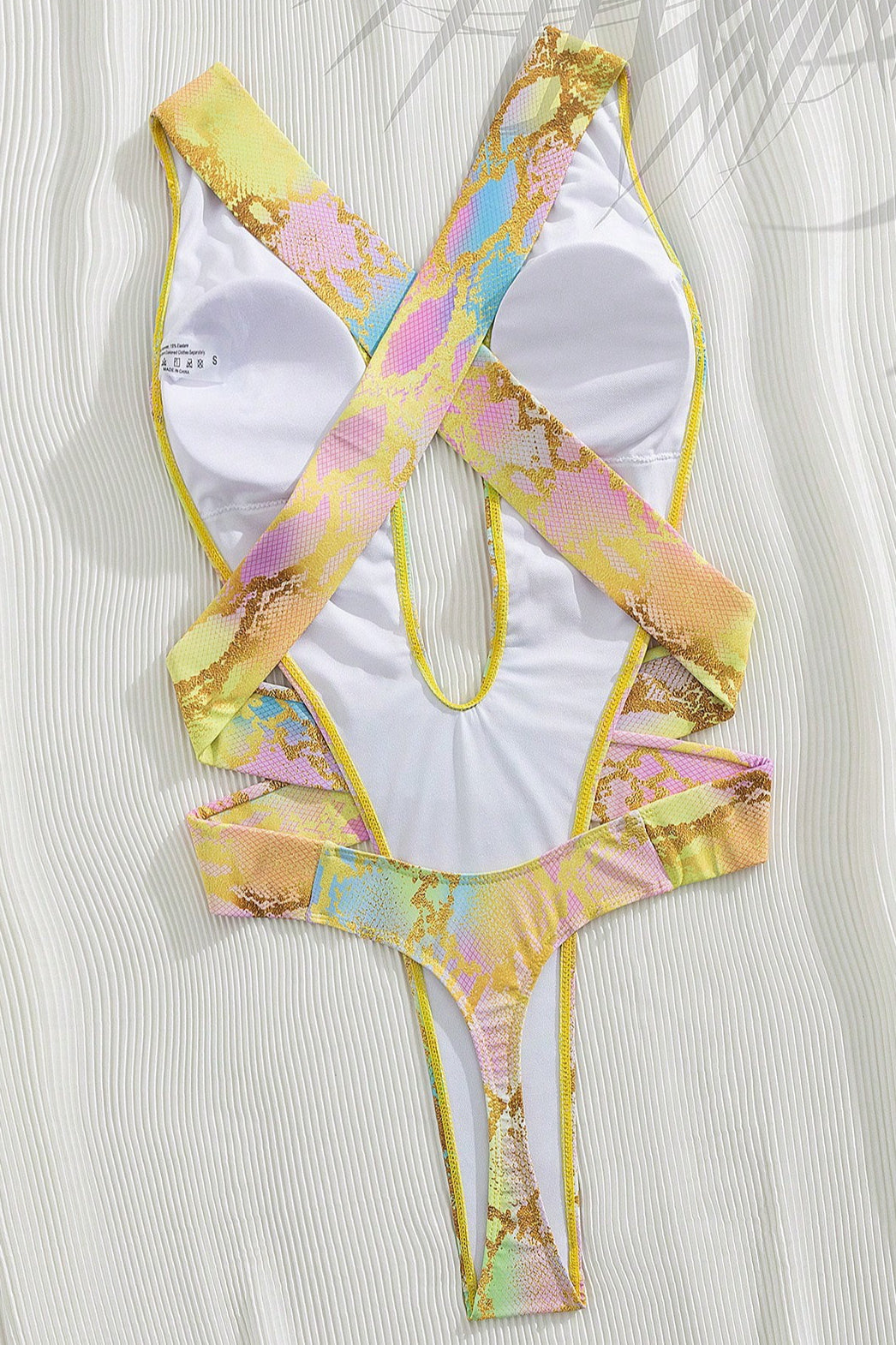Sexy Snakeskin Print Cutout One Piece Swimwear