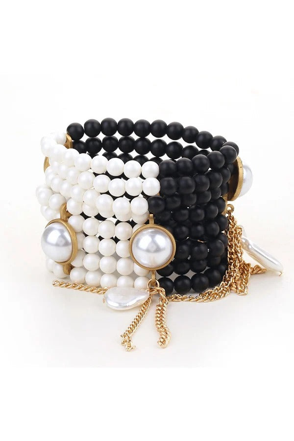 Multi-strand Faux Crystal Bead Bracelet