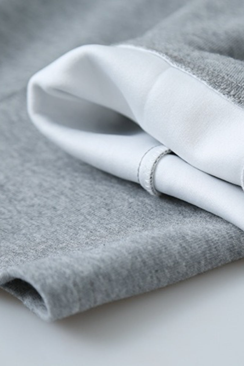 Relaxed Fit Curved Hem Thermal Knit Pants