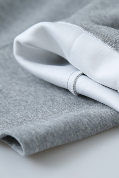 Relaxed Fit Curved Hem Thermal Knit Pants