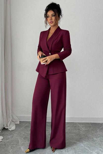Long Sleeve Two Piece Blazer Pants Set