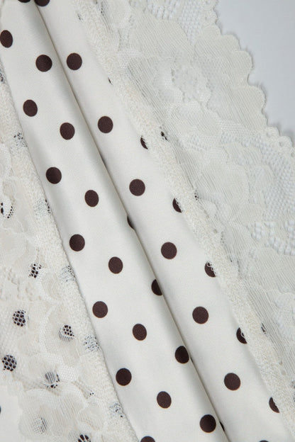 Polka Dot Lace Trim Slim Cami