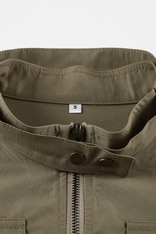 Vintage Drawstring Hem Street Jacket