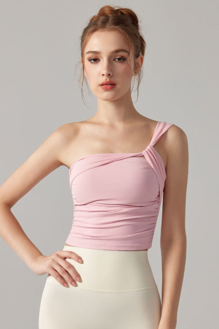 Romantic Single Shoulder Corset Bodycon Crop Top