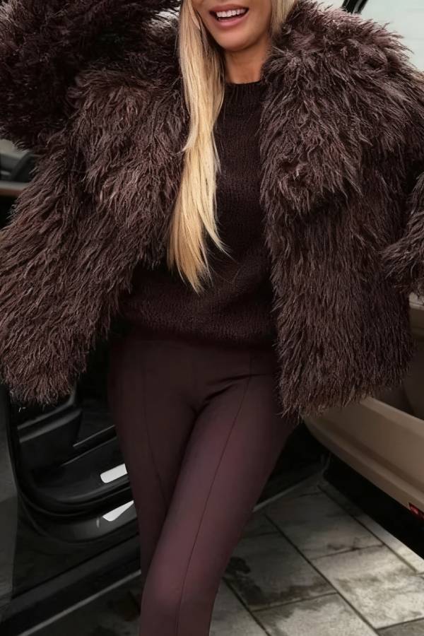 HOT TREND CHOCOLATE FUR JACKET