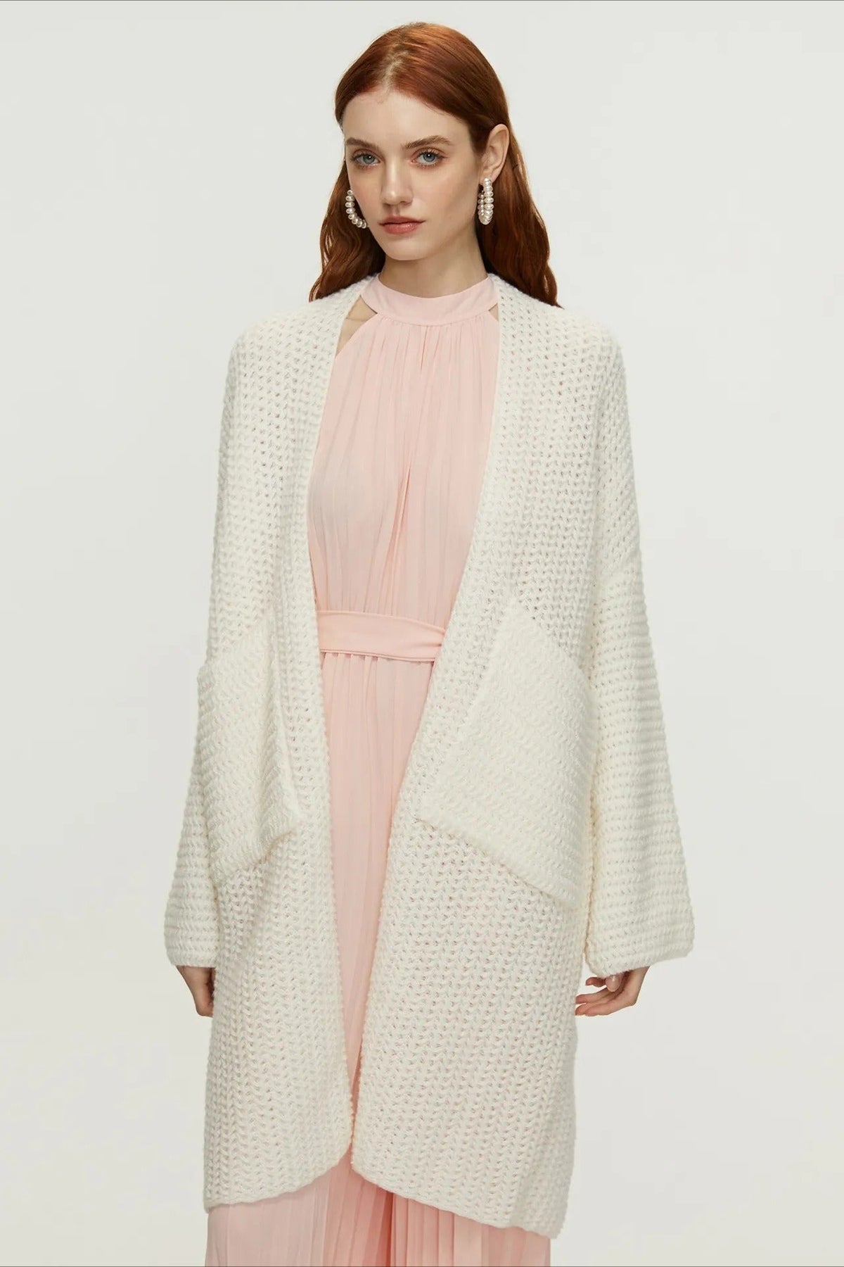 Longline Cable Knit Cardigan