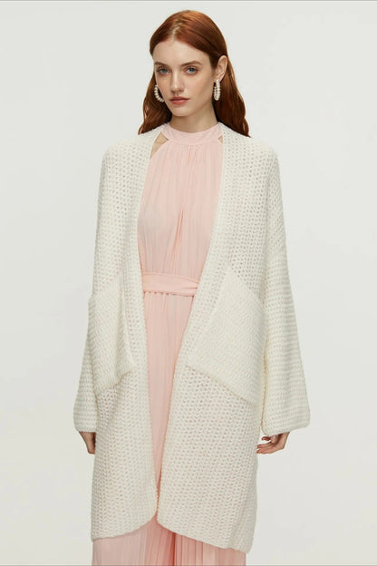 Longline Cable Knit Cardigan