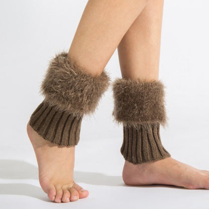 Short Feather Yarn Foldover Boot Cuffs