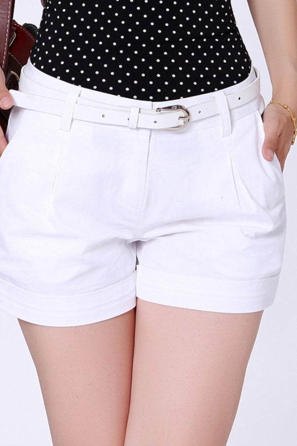 Cotton Mid Waist Loose Fit Casual Shorts