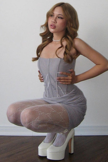 Strapless Ruched Bodycon Mini Dress