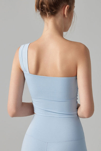 Romantic Single Shoulder Corset Bodycon Crop Top