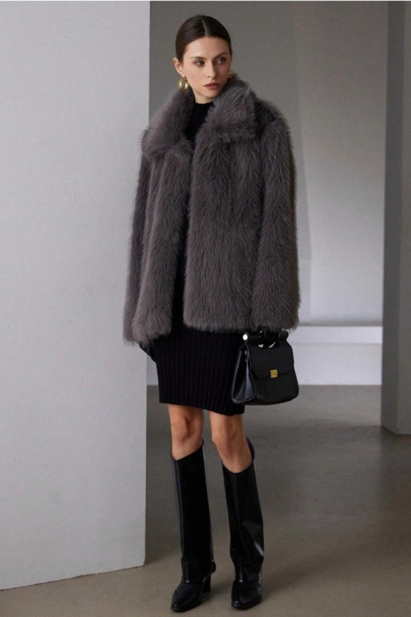 Luxe Solid Faux Fur Winter Coat