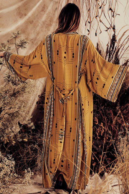 Geometric Print Loose Fit Beachwear Cover Up