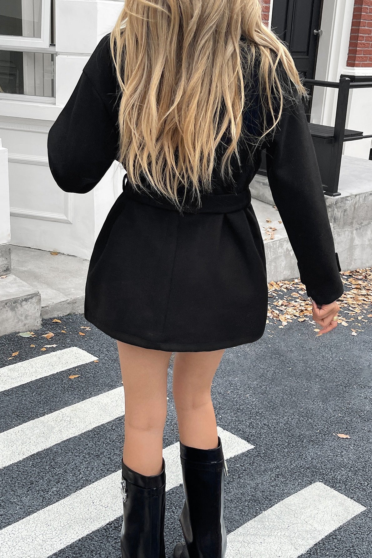 Long Sleeve Casual Wool Blend Coat