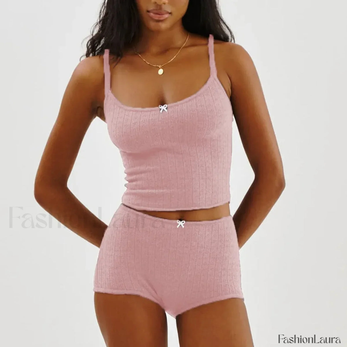 Fairy Grunge Lace Trim Tube Top Shorts Two Piece Set