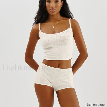 Fairy Grunge Lace Trim Tube Top Shorts Two Piece Set