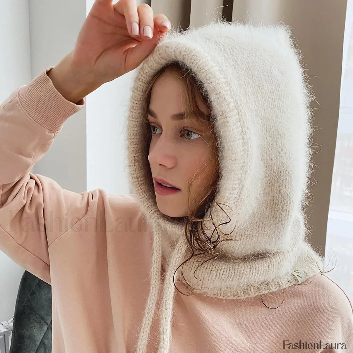 Fashion Balaclava Autumn Winter Warm Neck Women's Solid Color Hat