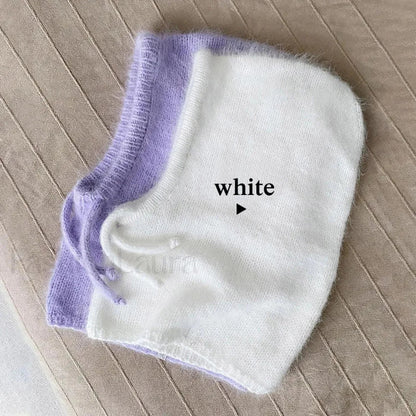 Fashion Balaclava Autumn Winter Warm Neck Women's Solid Color Hat