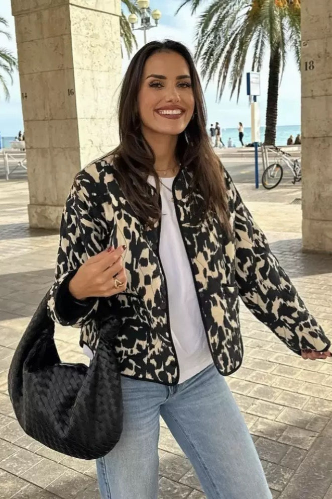 Textured Animal Print Jacket