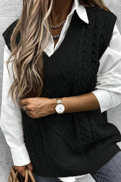 Oversized Vest Knit Sweaters Tank Pullover Fall Outfit
