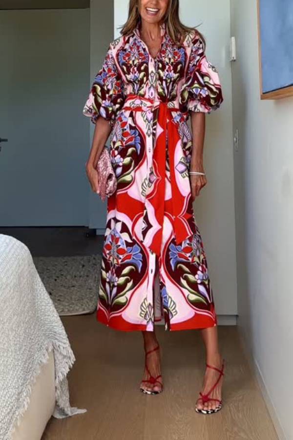 Dress Phoebe Print Red