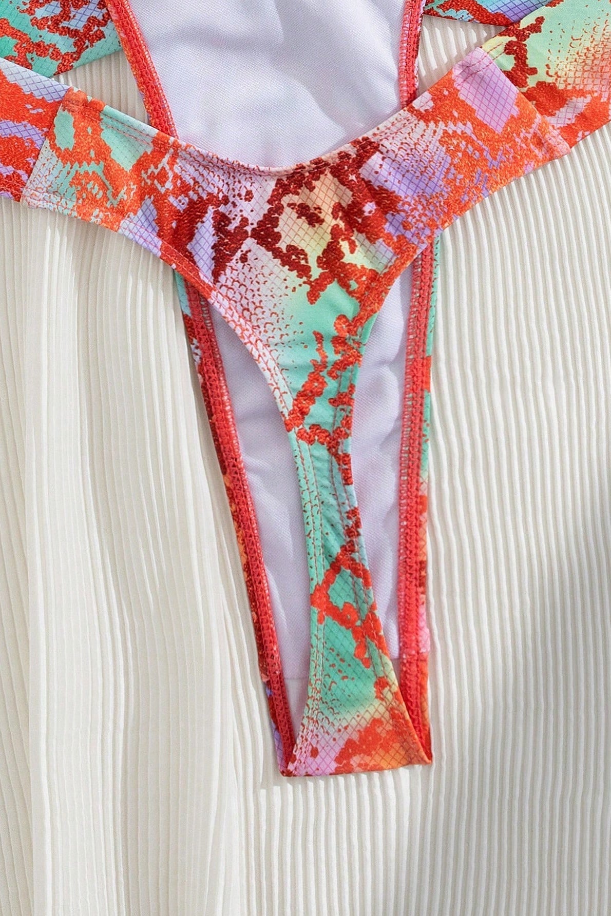 Sexy Snakeskin Print Cutout One Piece Swimwear
