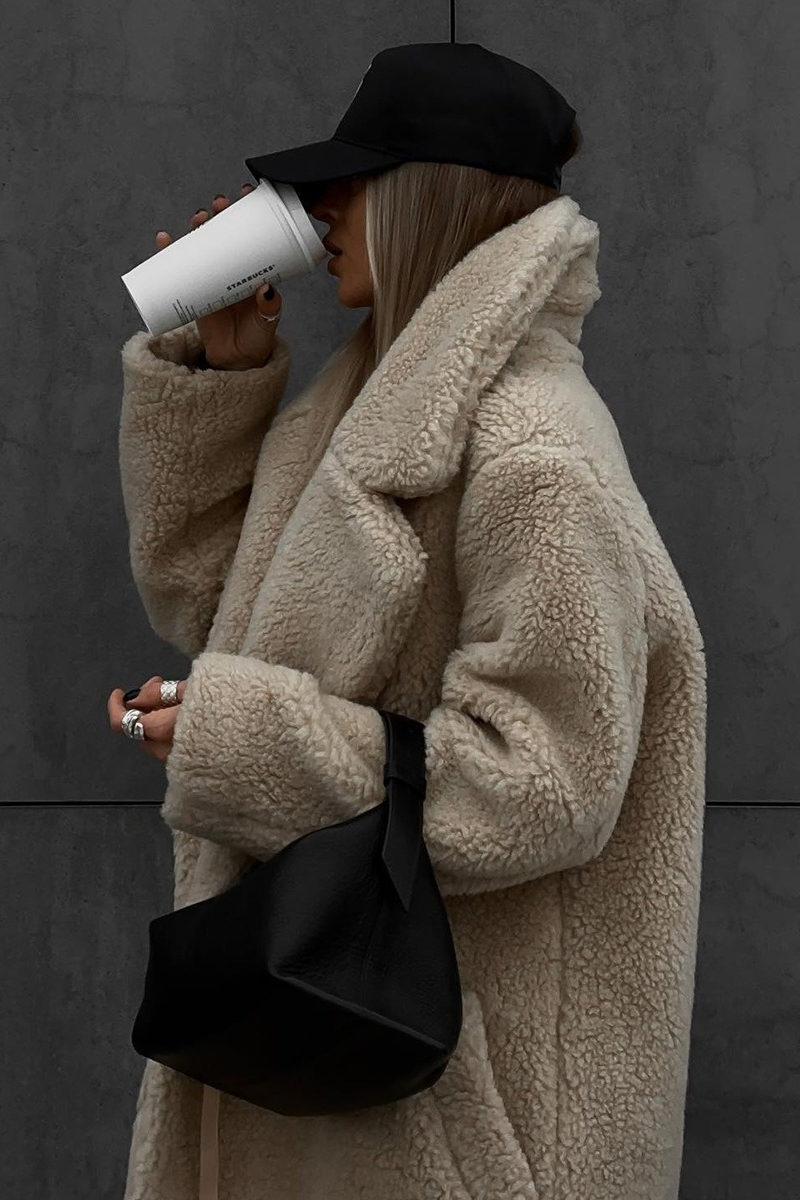 Extended Sherpa Fleece Warm Fuzzy Overcoat