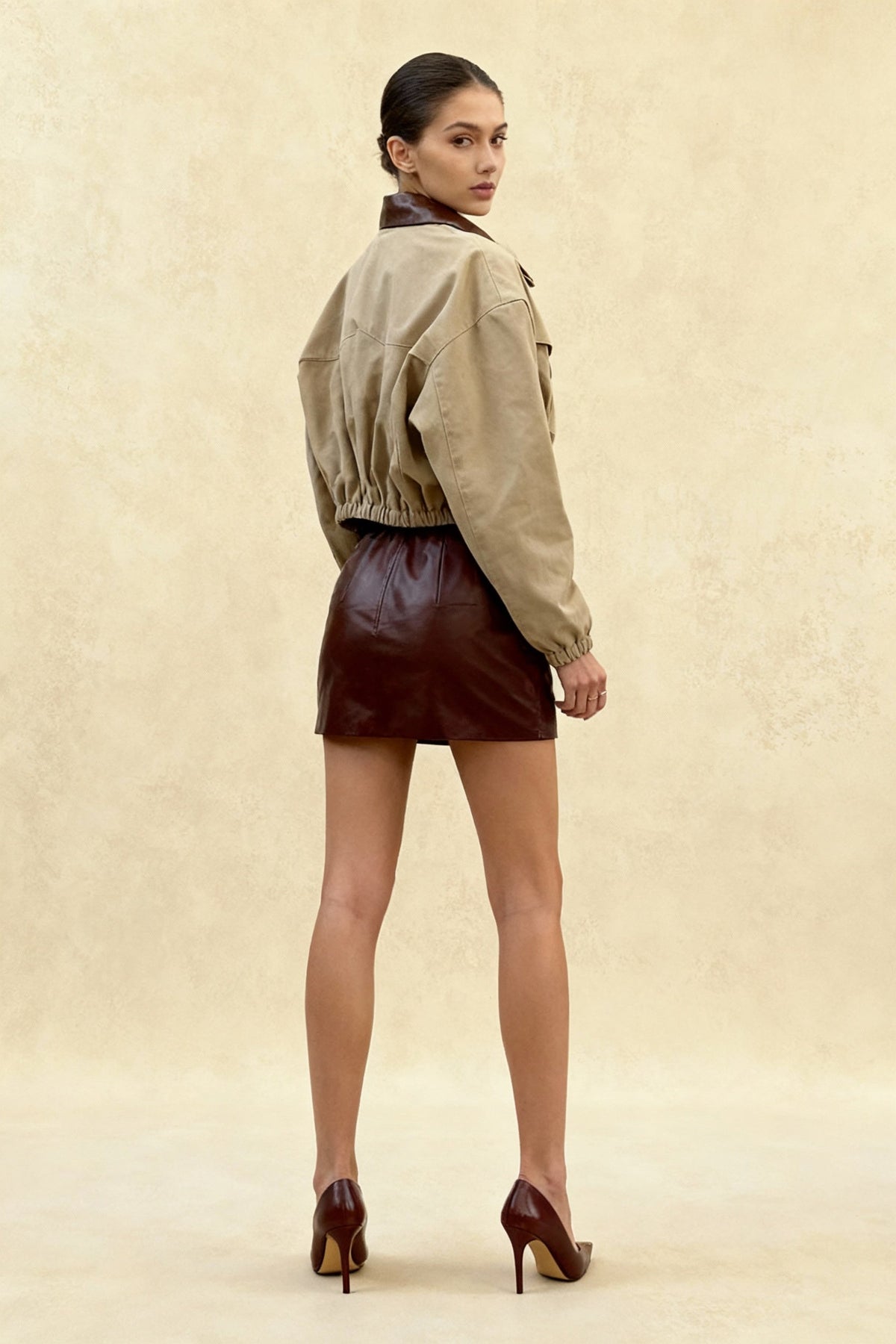 Contrast Color Loose Fit Jacket