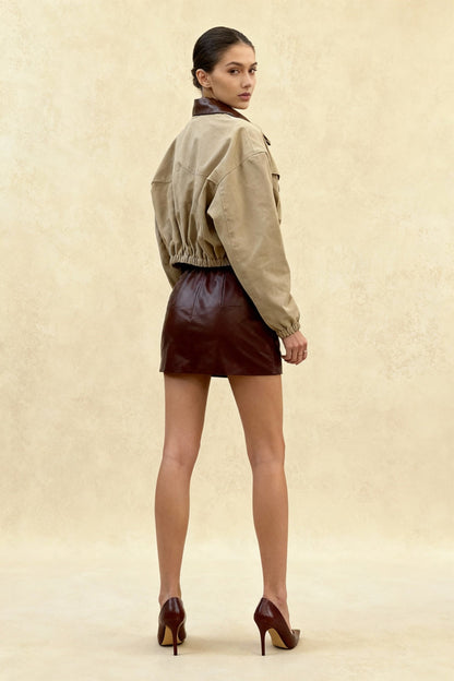 Contrast Color Loose Fit Jacket