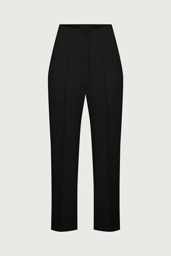 Exquisite and Fashionable High Waist Pocketed Straight Leg Pencil Pants