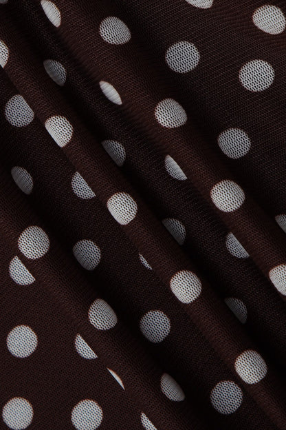 Polka Dot Tie Backless Slim Halter Top