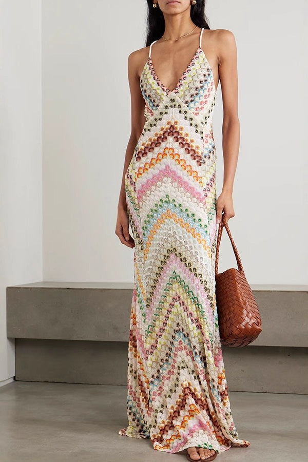 Bodycon Position Print Slim Party Chic Boho Dress