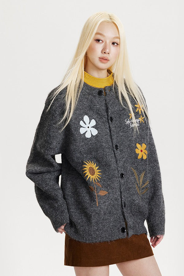 Vintage Floral Embroidered Cardigan
