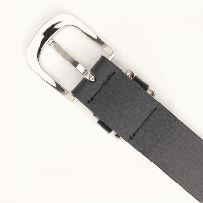 Minimal Textured Double Ring Buckle Waist Belt