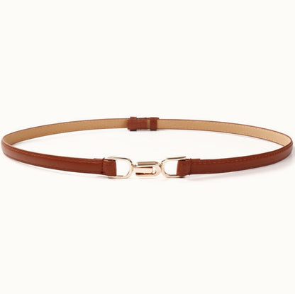 Slim Double Buckle Narrow Belt