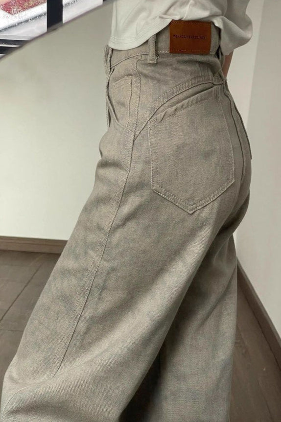 Tie Dye High Waist Relaxed Slim Straight Pants