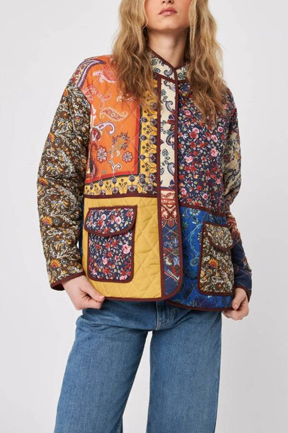 Boho Patchwork Floral Quilted Jacket
