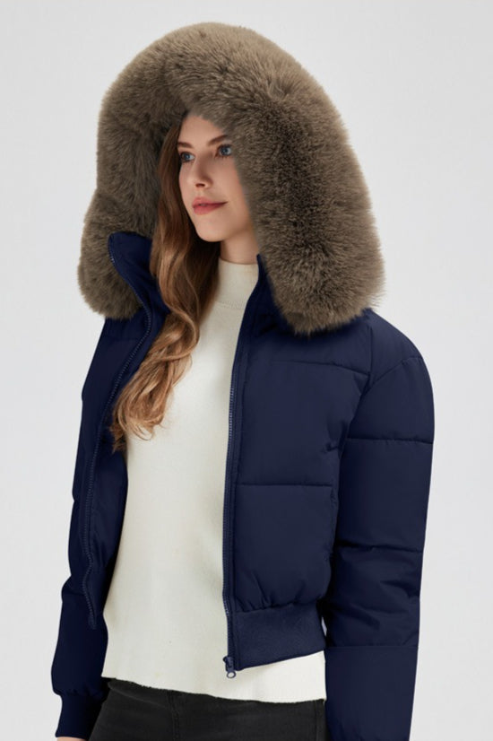Quilted Hooded Puffer Short Coat